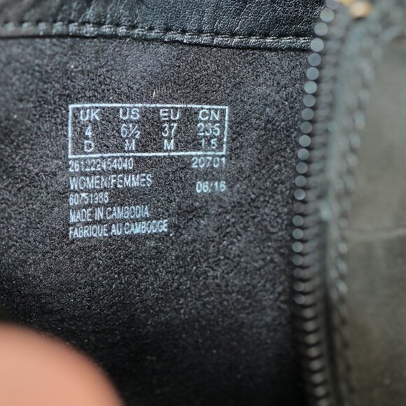 Clarks Womens Gelata Flora Boot Size 6.5 Black Leather Fringe Block Heel Bootie - Picture 9 of 11